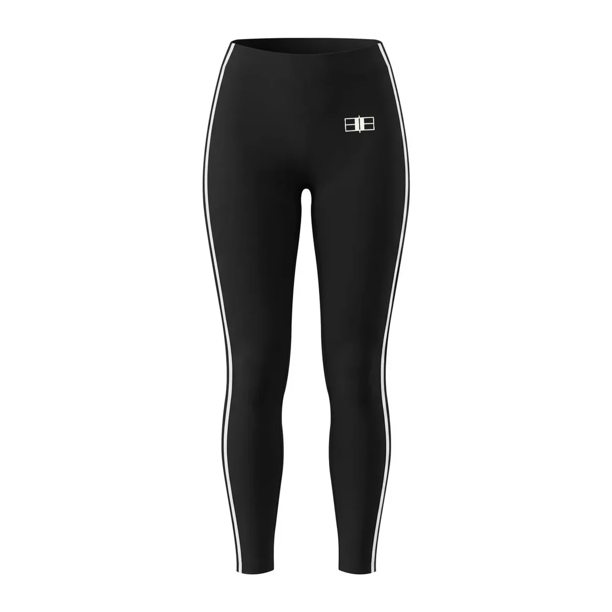 Side-Stripe Legging in Black with White