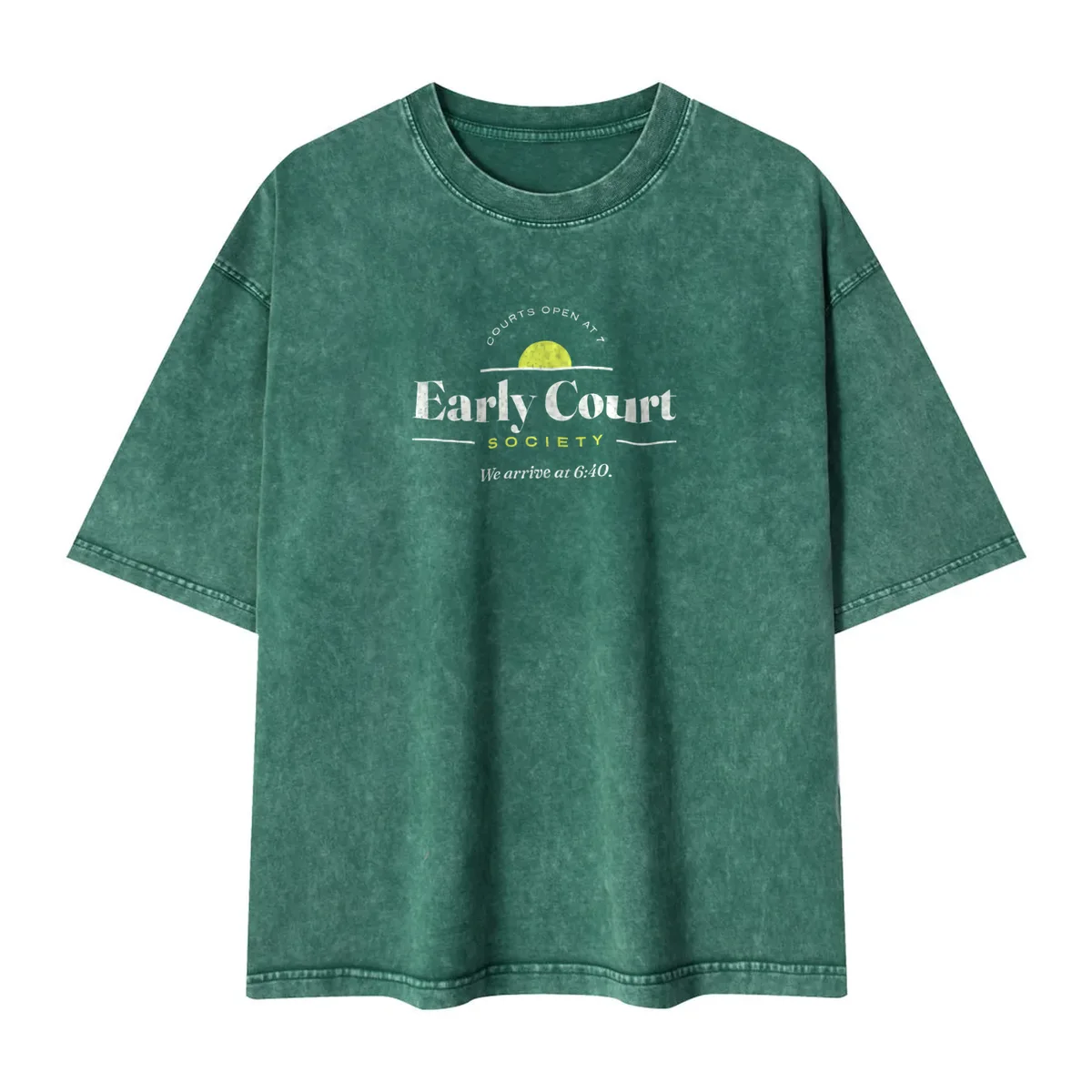 Early Court Society Tee in Blackish Green