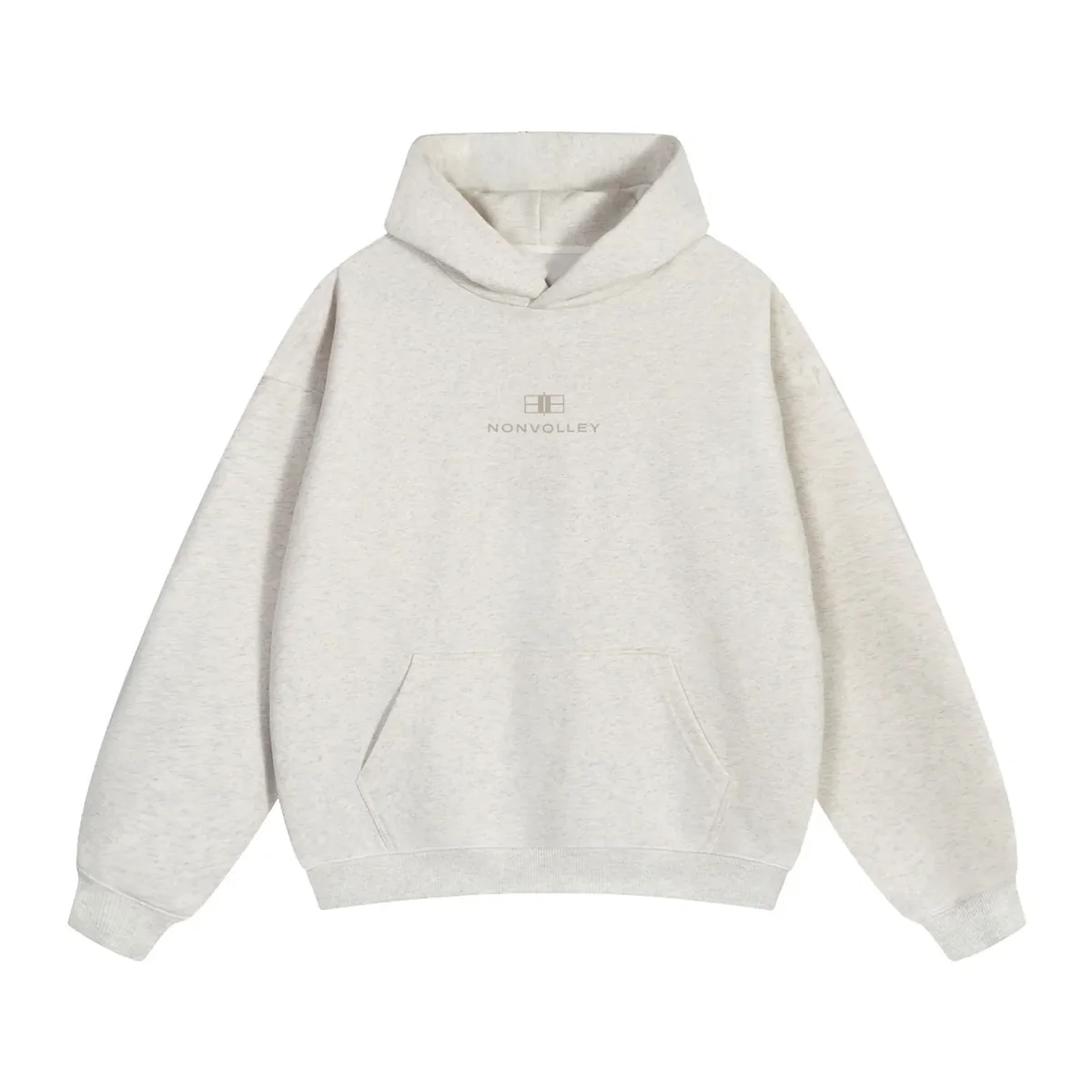 Tonal Lockup Hoodie in Oat Gray