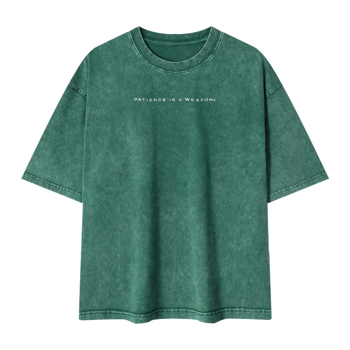 Patience Is a Weapon Tee in Blackish Green