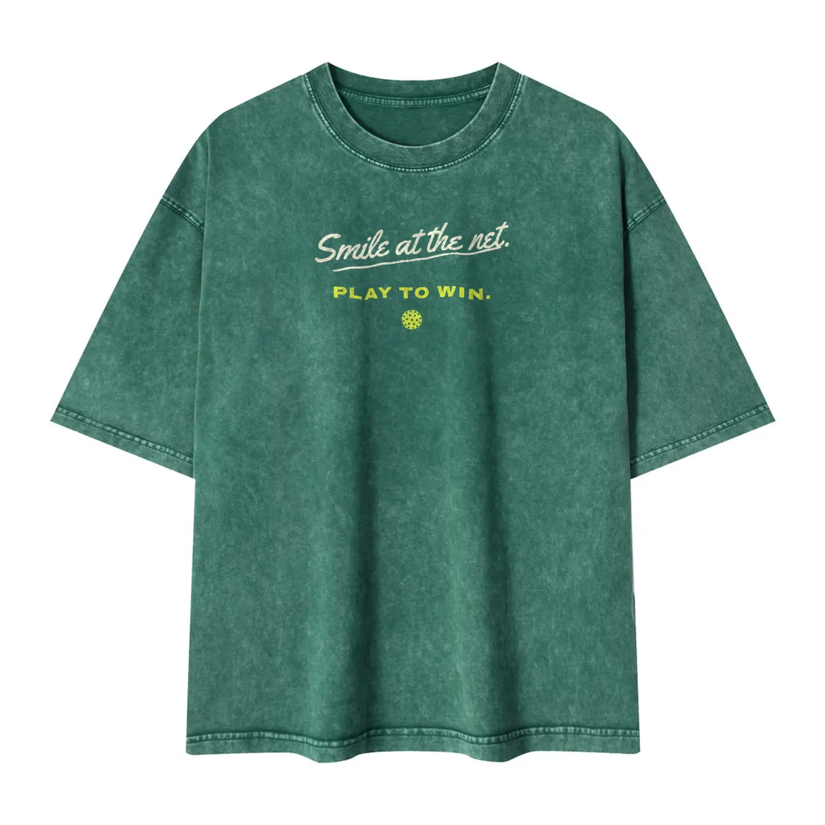 Smile at the Net Tee in Blackish Green